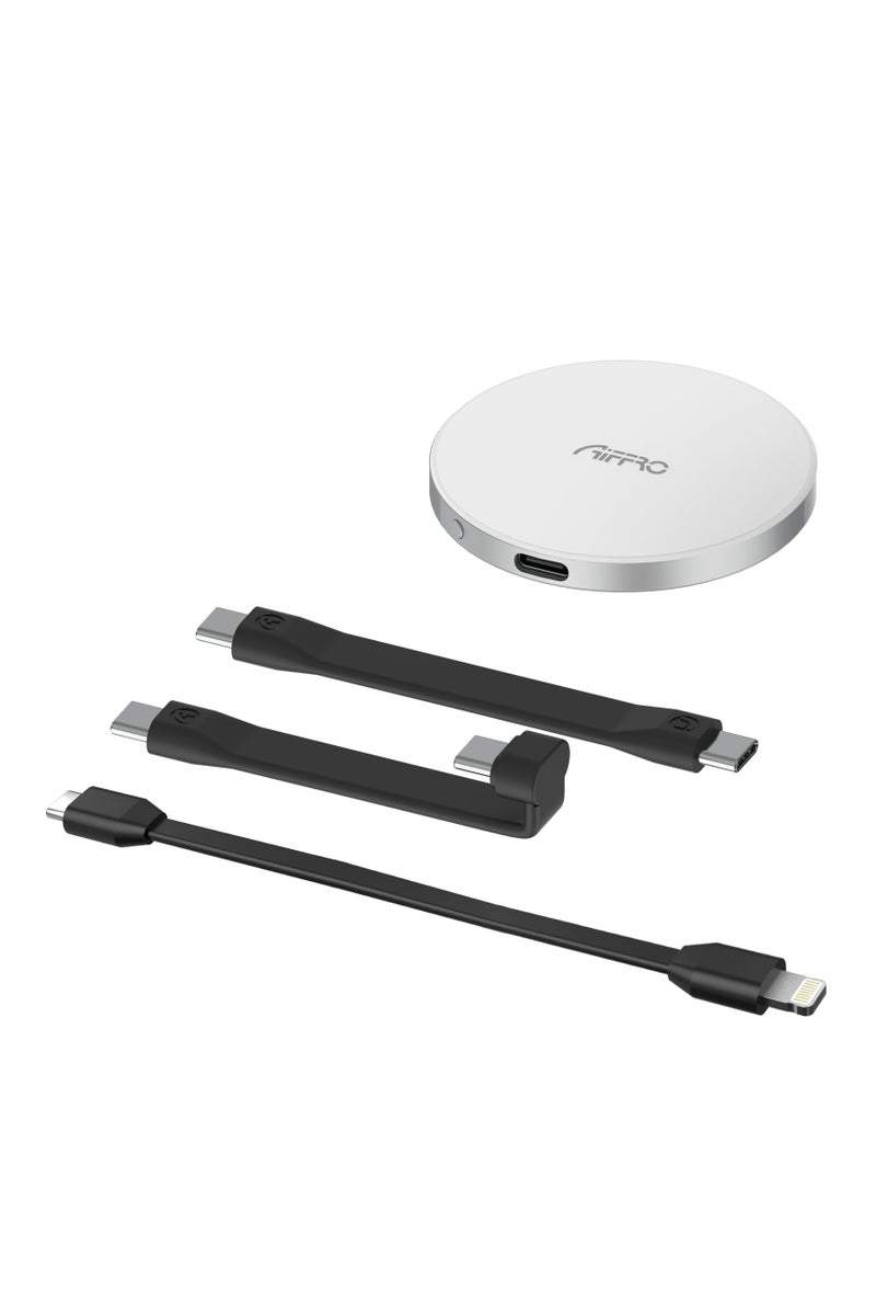 Aiffro P10 Plus Magnetic Portable Solid State Drive, MagSafe Compatible, Type-C, Up To 2000MB/S (Silver, 512GB) - Image 1