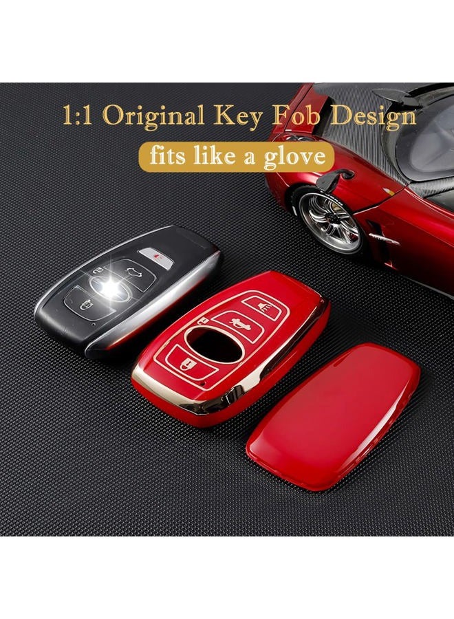 Cacacar for Subaru Key Fob Cover, for Forester Outback BRZ Legacy CrossTrek Premium Soft TPU 360 Degree Protection Key Case Remote Key Holder (Ivory) - Image 5