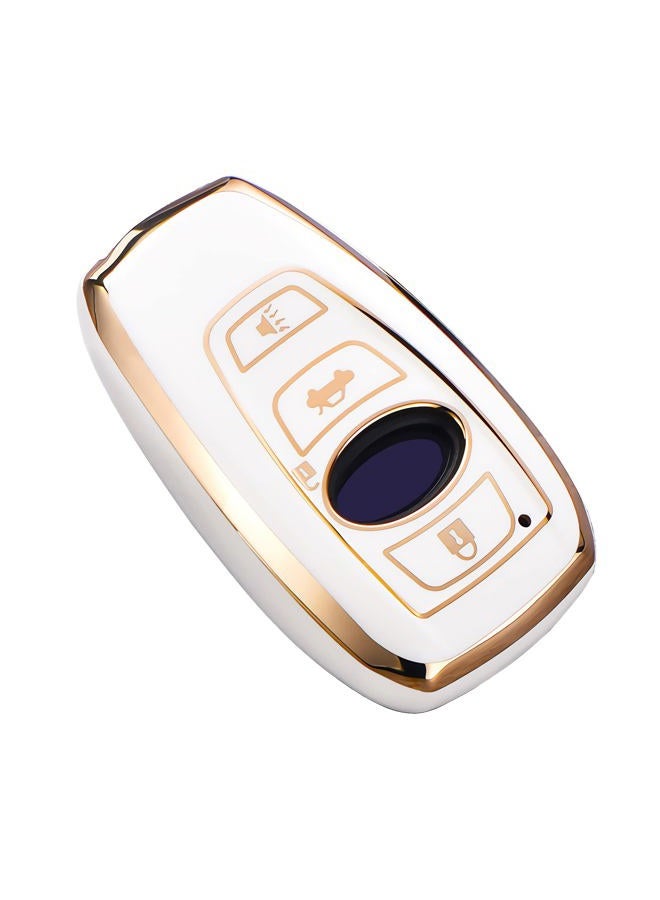Cacacar for Subaru Key Fob Cover, for Forester Outback BRZ Legacy CrossTrek Premium Soft TPU 360 Degree Protection Key Case Remote Key Holder (Ivory) - Image 1
