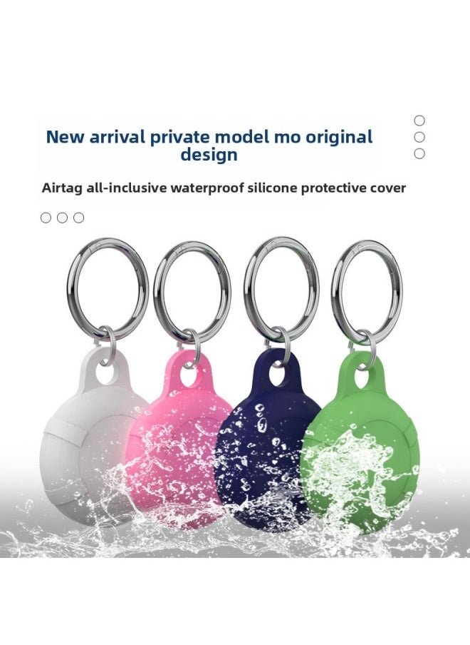 Generic - Applicable To For Apple Locator Anti-lost Device Tracker Keychain 4-piece All-inclusive Waterproof Airtag Protective Case-Color:Black OPP Bag-Applicable Model:airtag Protective Sleeve - Image 1