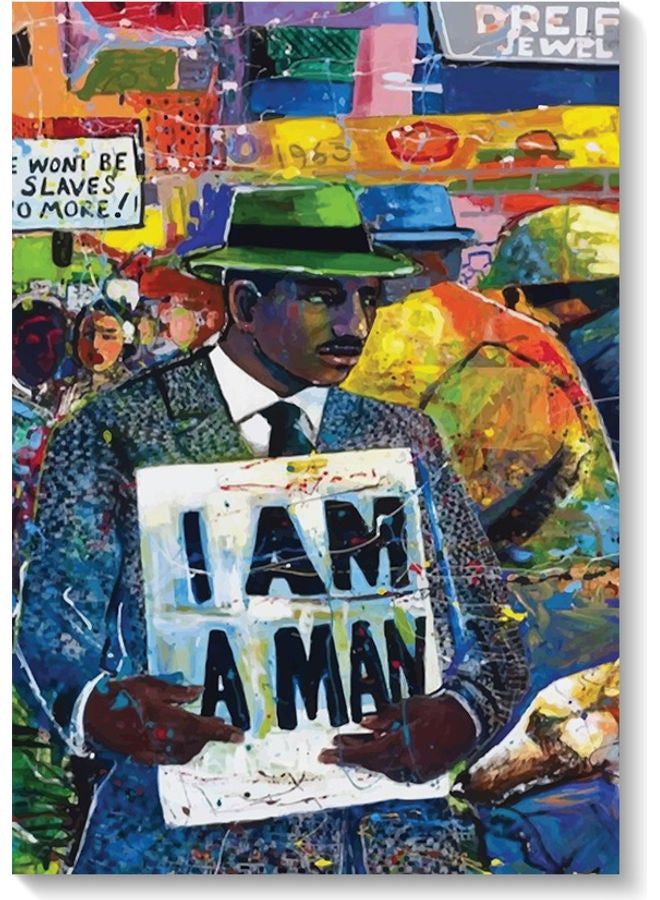 RYN I Am A Man Wall Art Multicolour 40x60cm - Image 1