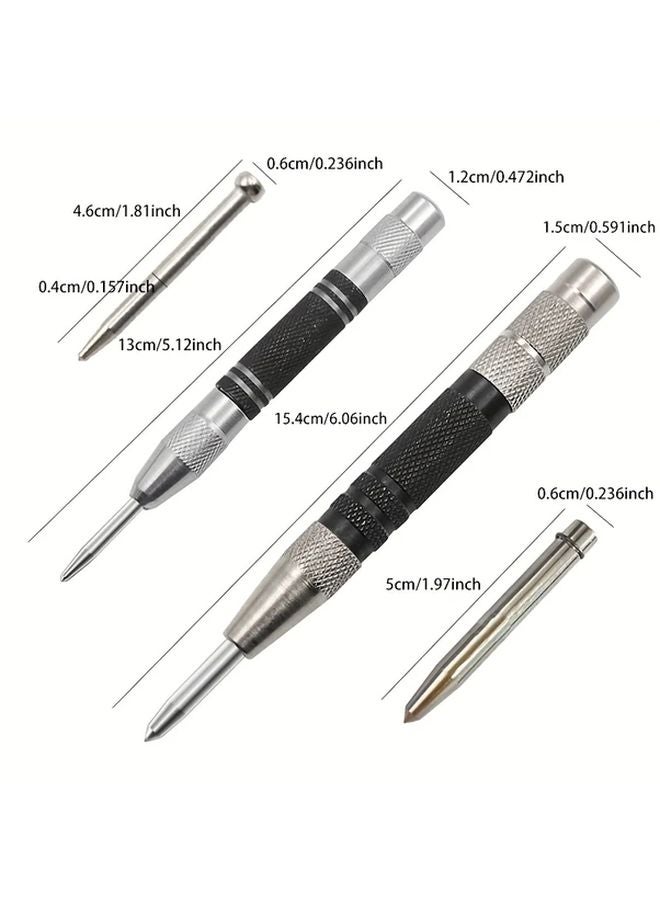 6 Piece Heavy Duty Automatic Center Punch Set Industrial Grade For Metal Wood Glass - Image 1