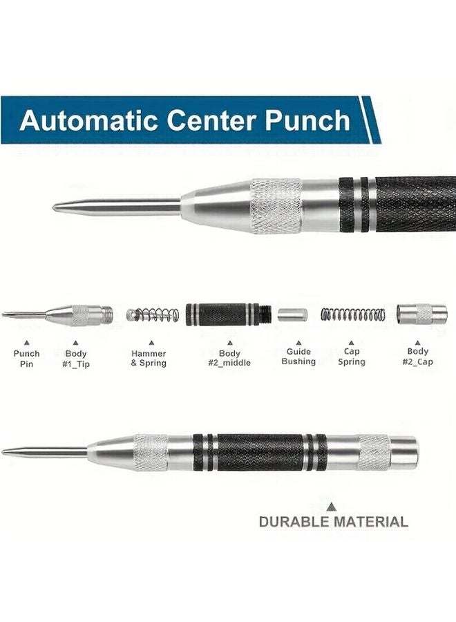 6 Piece Heavy Duty Automatic Center Punch Set Industrial Grade For Metal Wood Glass - Image 5
