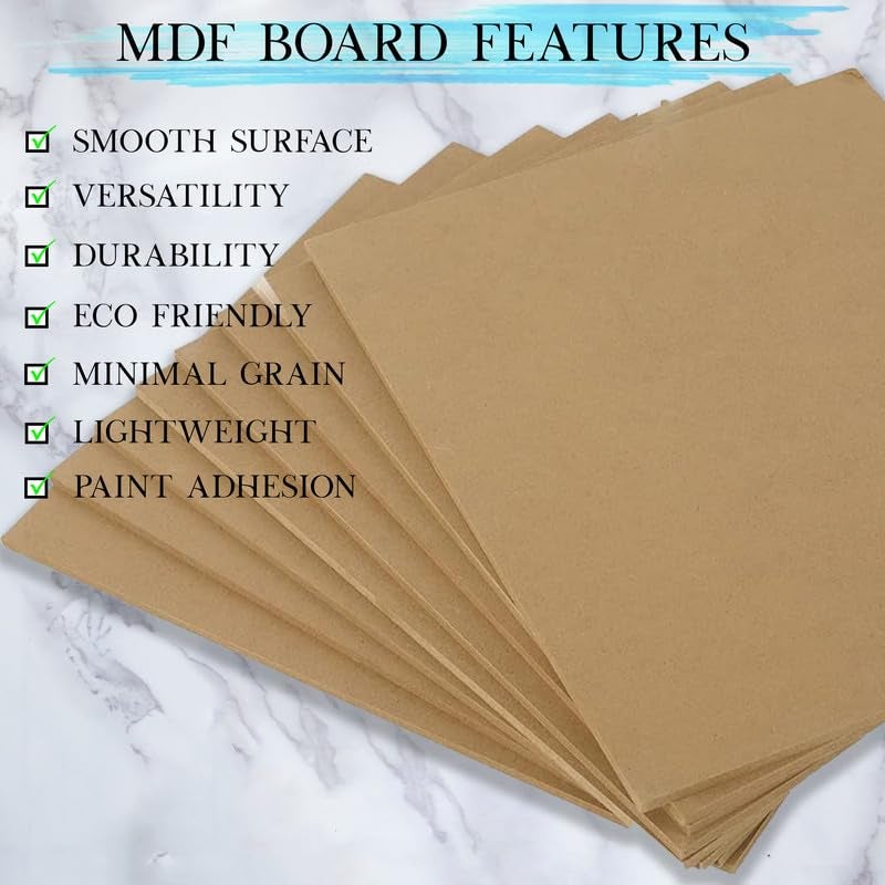 Eduway Eduway 16x24 Inch MDF Board Wood Sheet for Mandala Lippan Resin Art Craft 4mm Thick Pack of 6 Premium Cardboard Material for Artists Art and Craft Students Hard Cutout in Small and Large Sizes 40x60 cms - Image 3