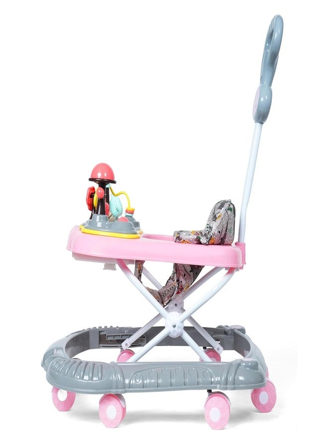 JoyRide Magical Tales Castle Baby Walker with Musical Toy Bar, Rattles, Parental Control, Cushioned Seat, Activity Toys, Height Adjustable, Foldable, 3 Colours (Pink) - Image 5