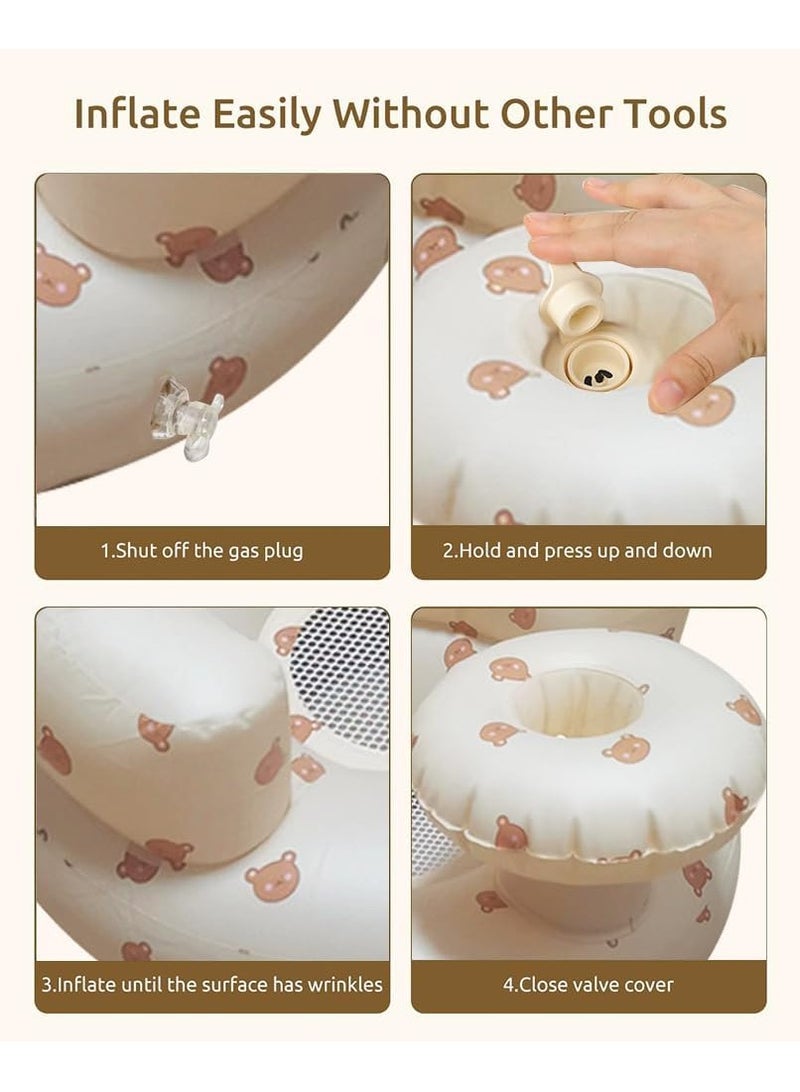 Baby Sitting Chair, Inflatable Floor Seat, Portable Infant Back Support Sofa, Shower Gifts for Baby Boys Girls - Image 4