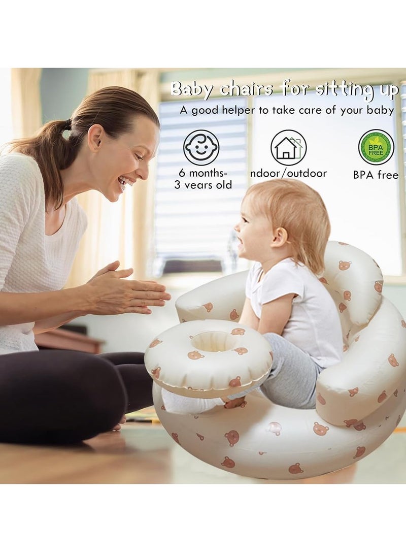 Baby Sitting Chair, Inflatable Floor Seat, Portable Infant Back Support Sofa, Shower Gifts for Baby Boys Girls - Image 5