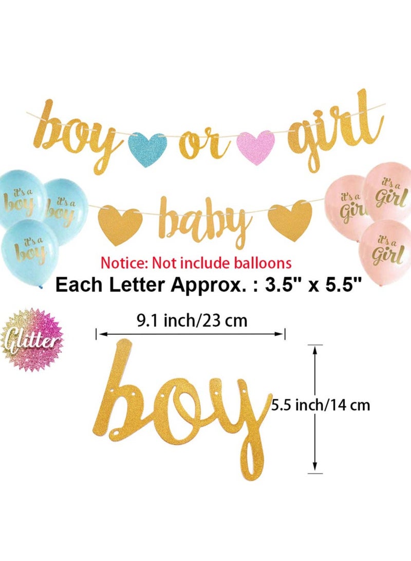 Excefore Gender Reveal Party Decorations - Gender Reveal Decorations Blue Pink, Glitter Letters Baby and Boy or Girl with Hearts Banner, Tissue Paper Tassels Garland Set for Baby Shower Party Decorations - Image 3