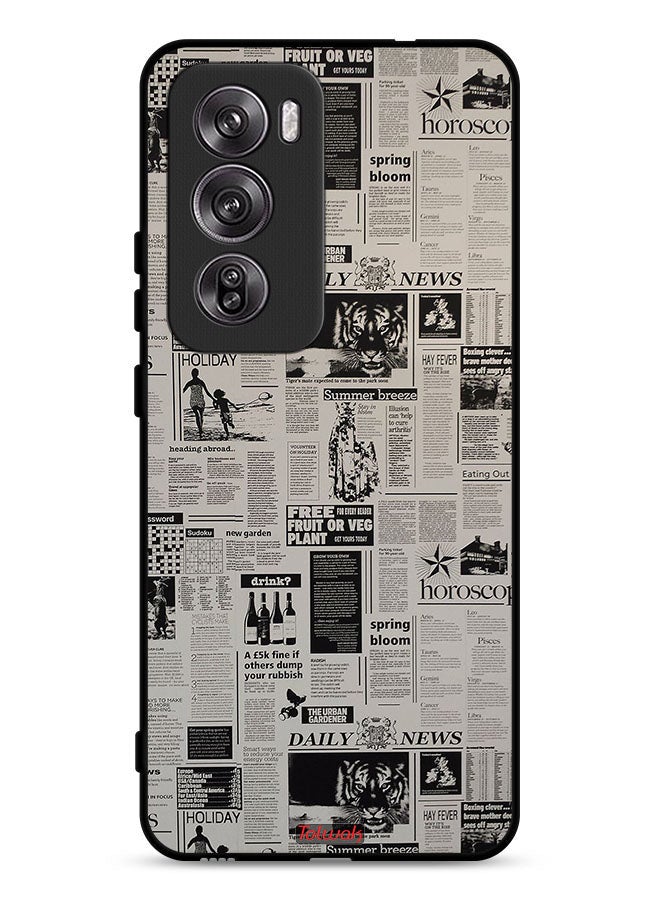 Tolwak Oppo Reno12 Pro 5G Protective Case Cover Newspaper Recording - Image 1