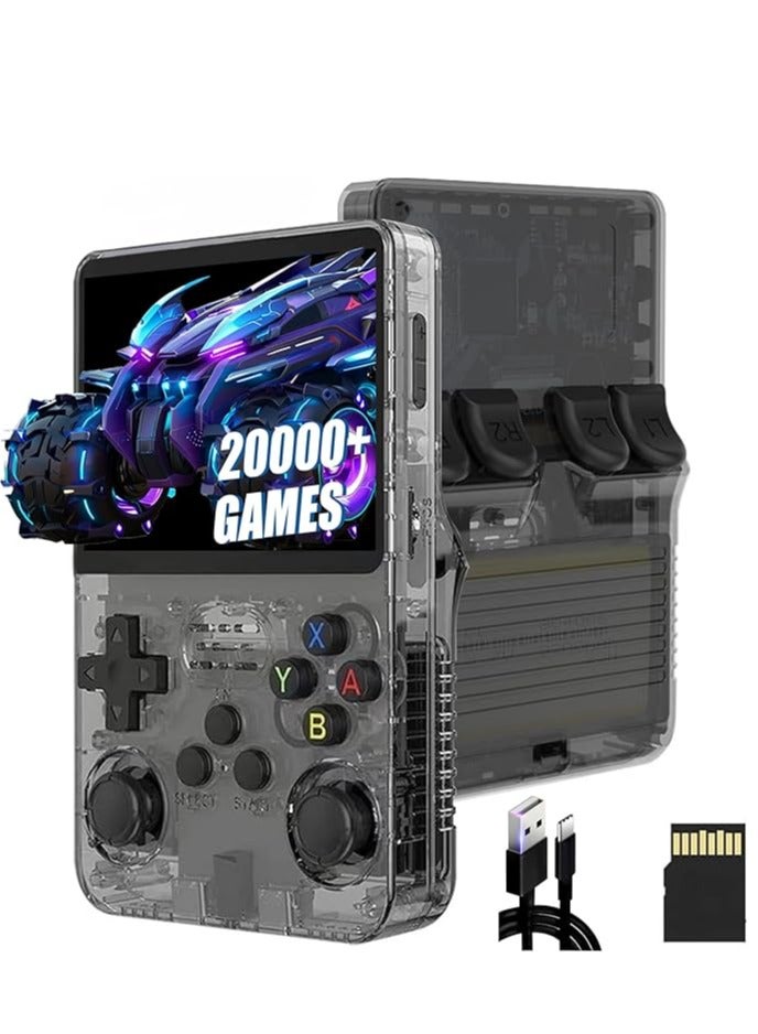 وحدة تحكم ألعاب محمولة R36S ريترو بسعة 64 جيجابايت، مزودة بأكثر من 20000 لعبة ريترو مدمجة، ومحاكي 21 لعبة، وشاشة IPS مقاس 3.5 بوصة، ونظام لينكس، ومحاكي صغير محمول للأطفال والكبار - Image 1