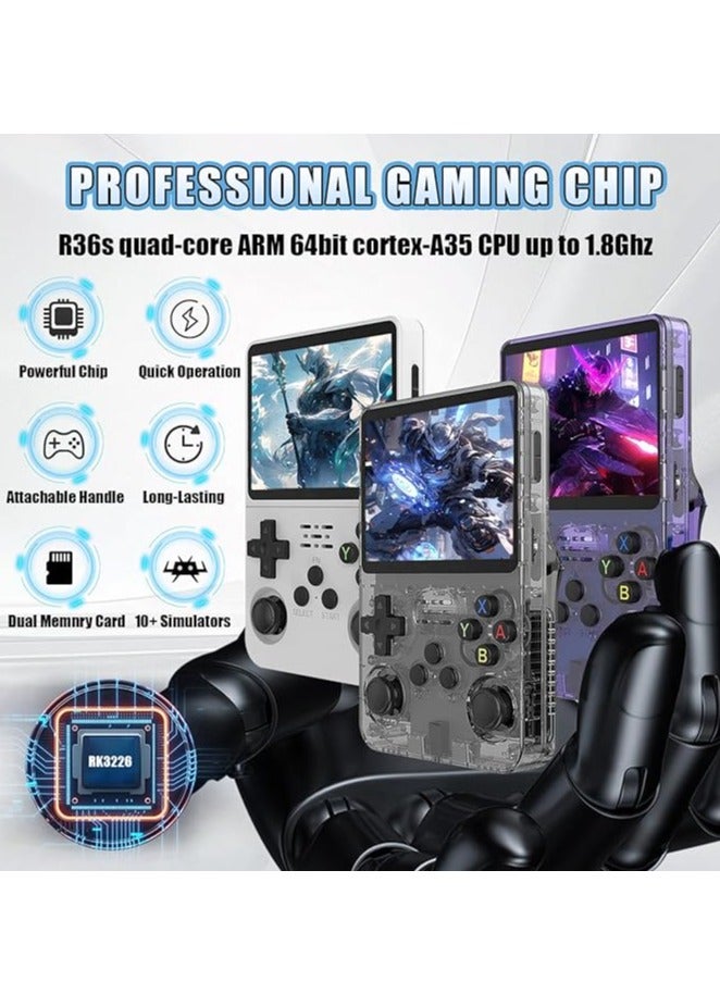 وحدة تحكم ألعاب محمولة R36S ريترو بسعة 64 جيجابايت، مزودة بأكثر من 20000 لعبة ريترو مدمجة، ومحاكي 21 لعبة، وشاشة IPS مقاس 3.5 بوصة، ونظام لينكس، ومحاكي صغير محمول للأطفال والكبار - Image 5