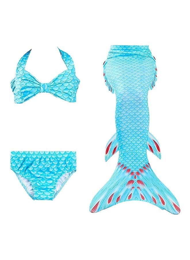 NIBEMINENT 3-Piece Mermaid Swimming Costume Set 110cm - Image 1