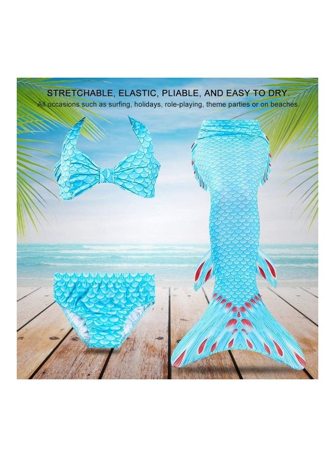 NIBEMINENT 3-Piece Mermaid Swimming Costume Set 110cm - Image 5