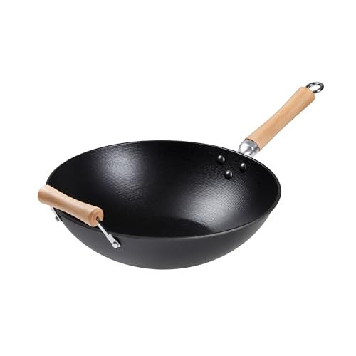 JOYCE CHEN Professional Series 14-Inch Cast Iron Wok with Maple Handle - Image 2