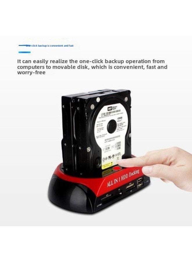 Explosions Hard Disk Box Multifunctional 2.5/3.5 Notebook Desktop Mobile Hard Disk Base Card Reader-Color:Black - Image 1