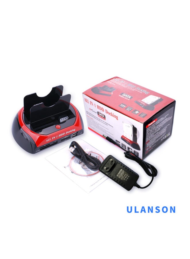 Explosions Hard Disk Box Multifunctional 2.5/3.5 Notebook Desktop Mobile Hard Disk Base Card Reader-Color:Black - Image 3