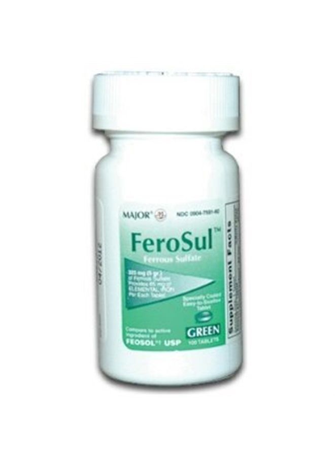 [3 PACK] FeroSul® 325mg (5GR) Ferrous Sulfate Coated Easy-To-Swallow 100 ct. Tablets (Green)