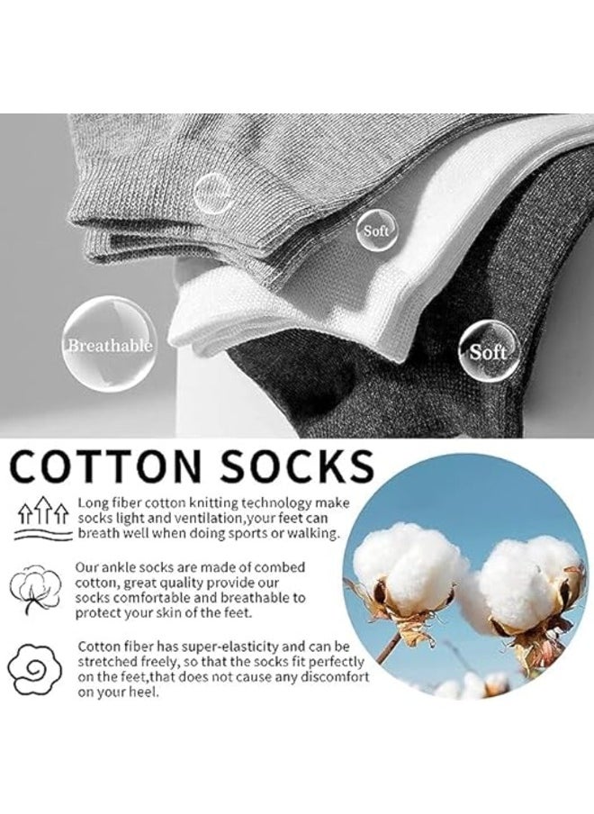 Be-Queen - 6 Pairs Women's Short Ankle Athletic Socks Cotton Spandex Sport Sock for Ladies free size EU 36 to 42 (WHITE 6 Pairs, 6) - Image 1