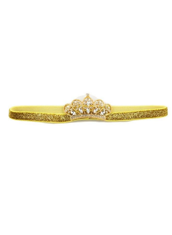 JustMyDress Newborn Baby Princess Crystal Crown Headband Tiara Hairband Photography Props Ja25 (2Pcgold Silver)  - Image 5
