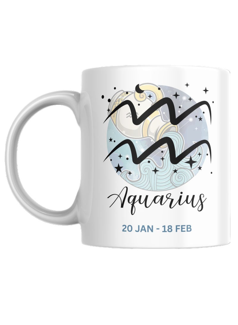 SiestaSafari Aquarius Zodiac Coffee Mug – 11oz Ceramic Astrology Gift Cup | Birthday Gift for Aquarius | Astrology Mug for Home & Office - Image 1