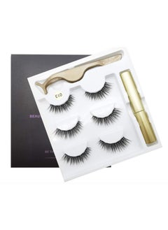 Vinayakart Vinayakart 3D 3 Pairs Magnetic False Eyelashes with Fluid Eyeliner and special tool  - Image 2