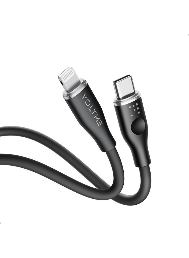 فولتمي سلك شاحن ڤولت مي سلسلة موس من USB-C إلى آيفون بطول 1.2 م وبقوة 30 واط - أسود - Image 1
