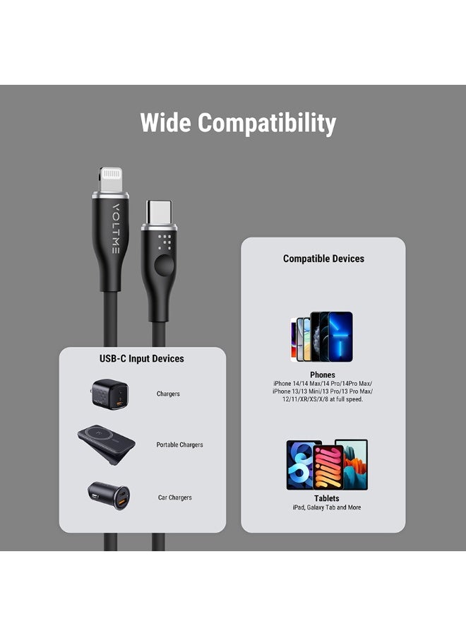فولتمي سلك شاحن ڤولت مي سلسلة موس من USB-C إلى آيفون بطول 1.2 م وبقوة 30 واط - أسود - Image 5