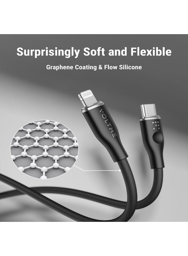 فولتمي سلك شاحن ڤولت مي سلسلة موس من USB-C إلى آيفون بطول 1.2 م وبقوة 30 واط - أسود - Image 3