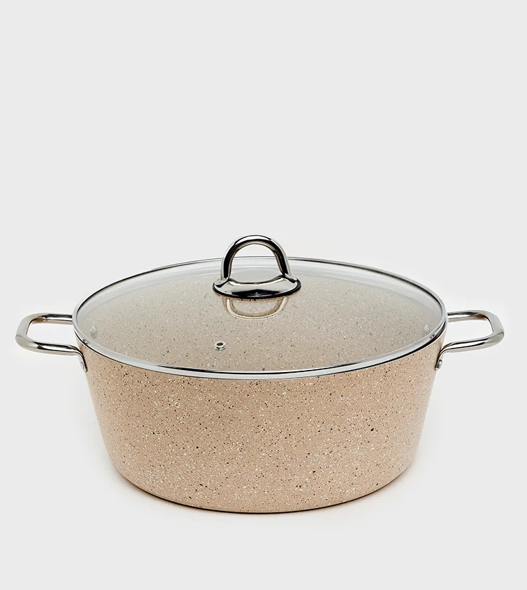 Sur La Table Granite Casserole w/Lid 32cm Cappuccino