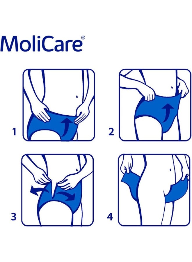Molicare سراويل حفاضات للبالغين، مولي كير بريميوم موبايل، حفاضات للبالغين في حالات السلس، للجنسين، كبير جداً، 6 قطرات، 14 قطعة/عبوة - Image 4