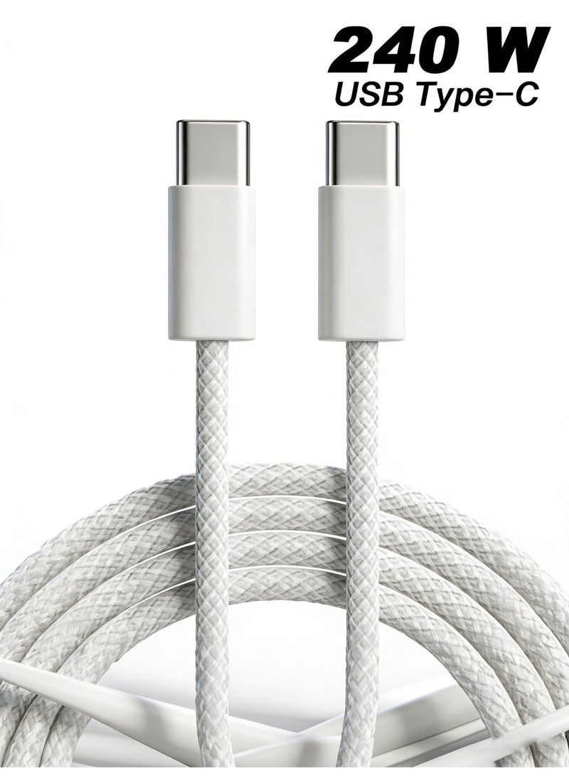 tuoxing 240W USB C Cable 2M Braided 48V 5A Power Delivery PD3.1 Fast Charge USB Type C Cable For iPhone 17 16 15 Series Macbook Pro Air M4 M3 M2 M1 iPad Pro Dell XPS Galaxy S25 S24 S23 Ultra Xiaomi Huawei Lenovo Asus - Image 1