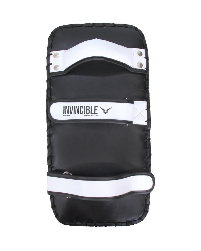 Invincible Rebound Synthetic Leather Curved Boxing Punching Kicking Pad, Arm Shield for Training of Karate, Martial Art, UFC, MMA Black White - Image 3