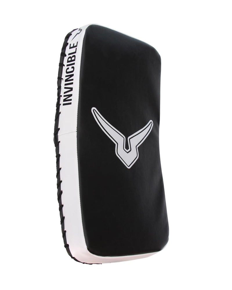 Invincible Rebound Synthetic Leather Curved Boxing Punching Kicking Pad, Arm Shield for Training of Karate, Martial Art, UFC, MMA Black White - Image 1