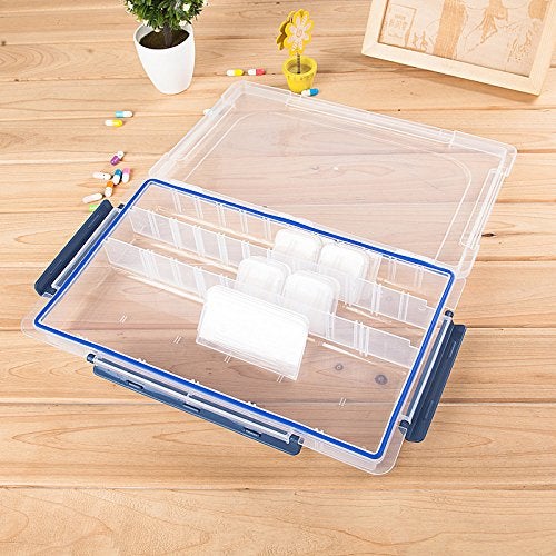 Iktu Multipurpose Transparent Grid Storage Box with Flexible Compartments for FishingJewelry Pills Hardware Tools Office Stationeryetc Organizer Adjustable Slots Big 28 Grids - Image 5