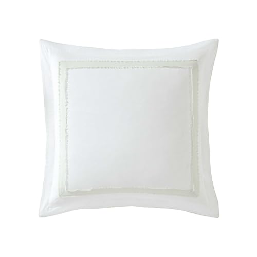 Laura Ashley Euro Sham Soft Cotton Ramie Blend Decorative Bedding Accent Lightweight Perfect for Layered Styling College Dorm Room Essentials Mila Green - Image 3