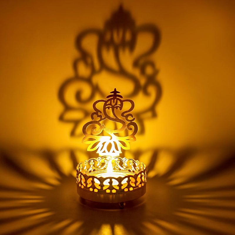 alikiki مجموعة مصابيح غانيش لاكشمي المعدنية الظلية - Image 4