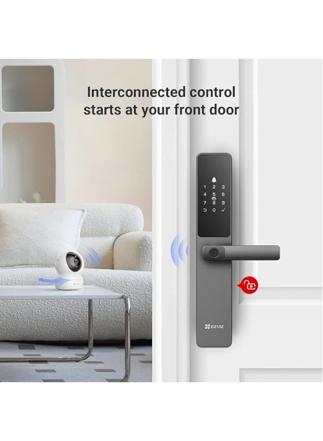 EZVIZ Smart Lock DL05, 7-in-1 Keyless Entry Door Lock, with Fingerprint Access – Secure Keyless Entry, Multiple Unlock Options, Instant Alerts, Weather-Resistant, Child Safety Privacy Control 6068 - Image 3