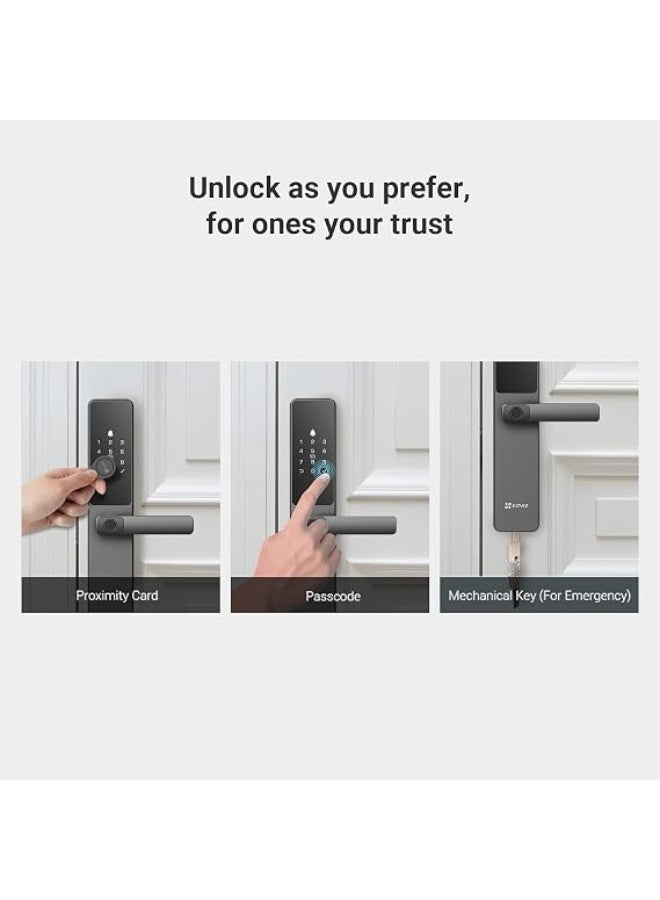 EZVIZ Smart Lock DL05, 7-in-1 Keyless Entry Door Lock, with Fingerprint Access – Secure Keyless Entry, Multiple Unlock Options, Instant Alerts, Weather-Resistant, Child Safety Privacy Control 6068 - Image 5