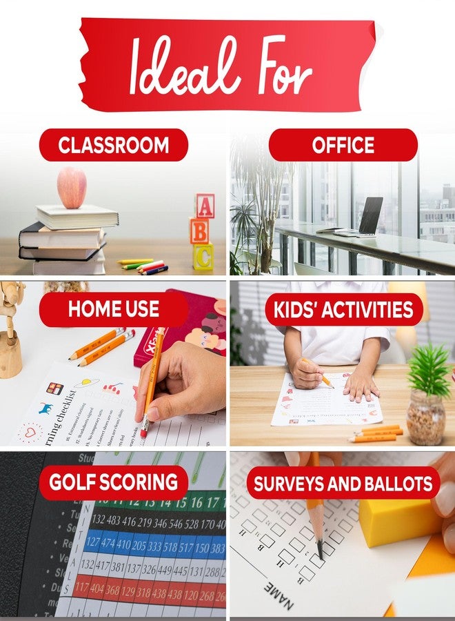 إكس فاستين أقلام جولف XFasten، عبوة من 200 قلم، مقاس 3.5 بوصة، رقم 2 HB، مبراة مسبقًا، سهلة الإمساك، مناسبة للأطفال والكبار، ومستلزمات المدارس - سداسية الشكل، كتابة سلسة، لا تلطخ - Image 4