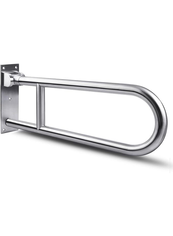 23.6-inch foldable toilet and bathroom support handle, wall-mounted, stainless steel construction, liftable design, aid for safety and everyday comfort