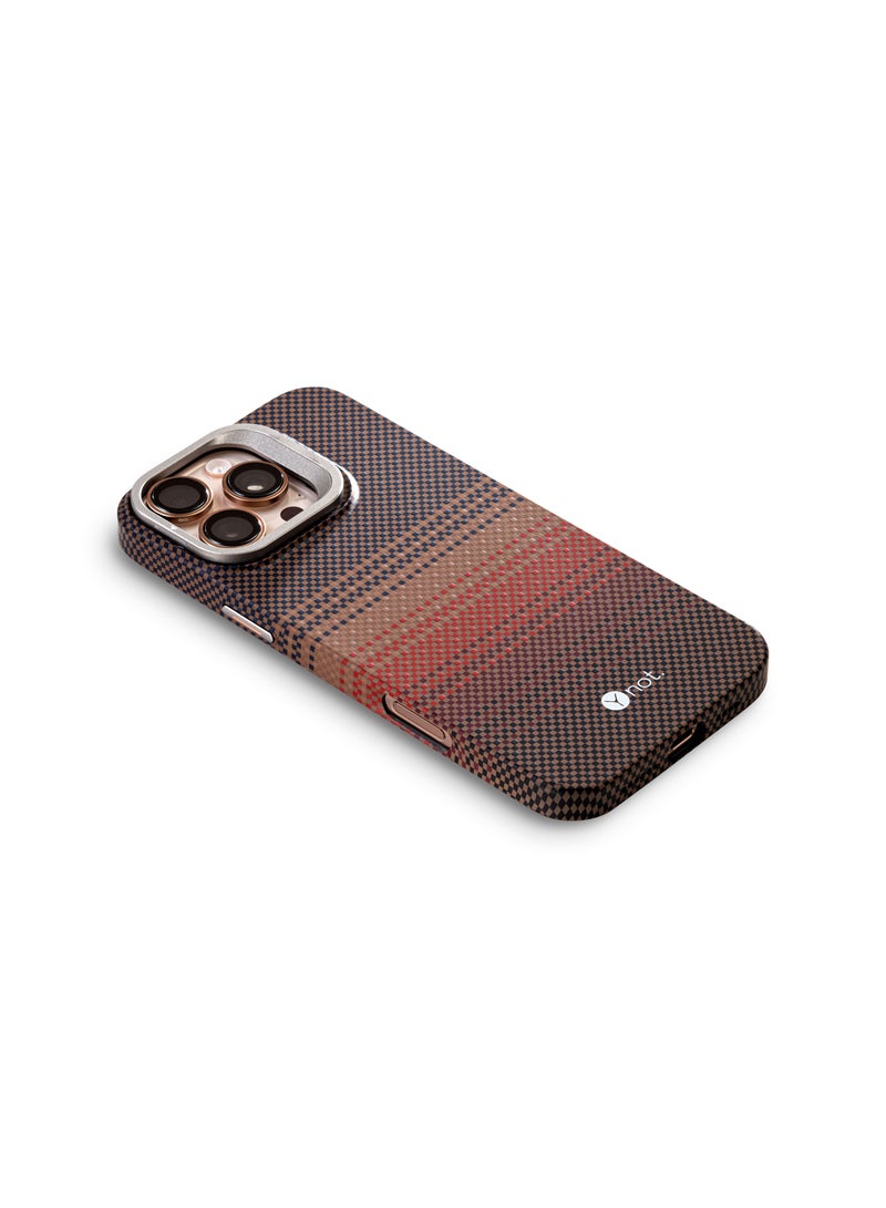 YNOT iPhone 16 Plus Kevlar Fiber Case with MagSafe and Stand - Carbon Brown - Image 3