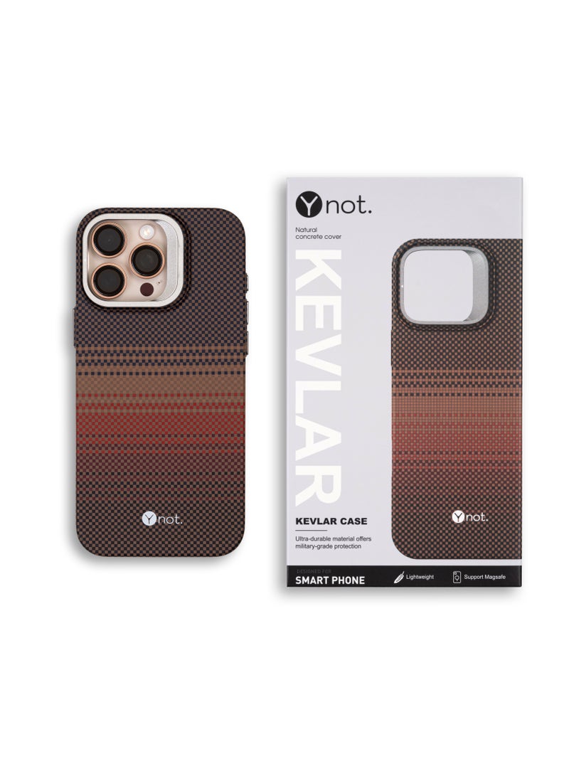 YNOT iPhone 16 Plus Kevlar Fiber Case with MagSafe and Stand - Carbon Brown - Image 5
