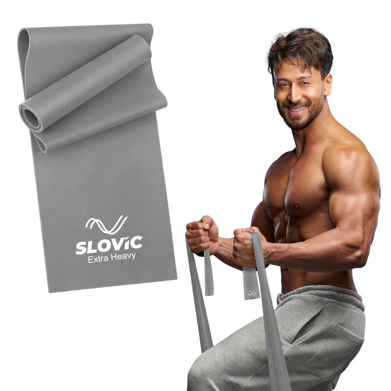 Slovic Thera-Band for Exercise [Extra Heavy] | Thera band for Physio | Latex Resistance Band for Workout | Stretching Bands for Exercise Bands for Cardio, Strength Training, Home Workout & Yoga | Grey - Image 2