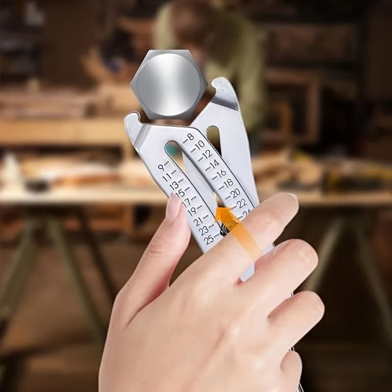 Precision Stainless Steel Thread Gauge Keychain Portable Manual Measuring Tool For Nut And Bolt Size Verification Fast Accurate Measurement Silvery - Image 2