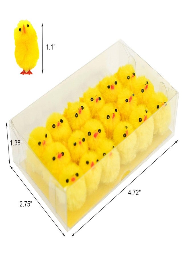 DearSun Yellow Colors Easter Chicks Pack - 18pcs, 1.10" H Mini Fluffy Chenille Chicks for Party Supplies Easter Egg and Cake Decoration - Image 2