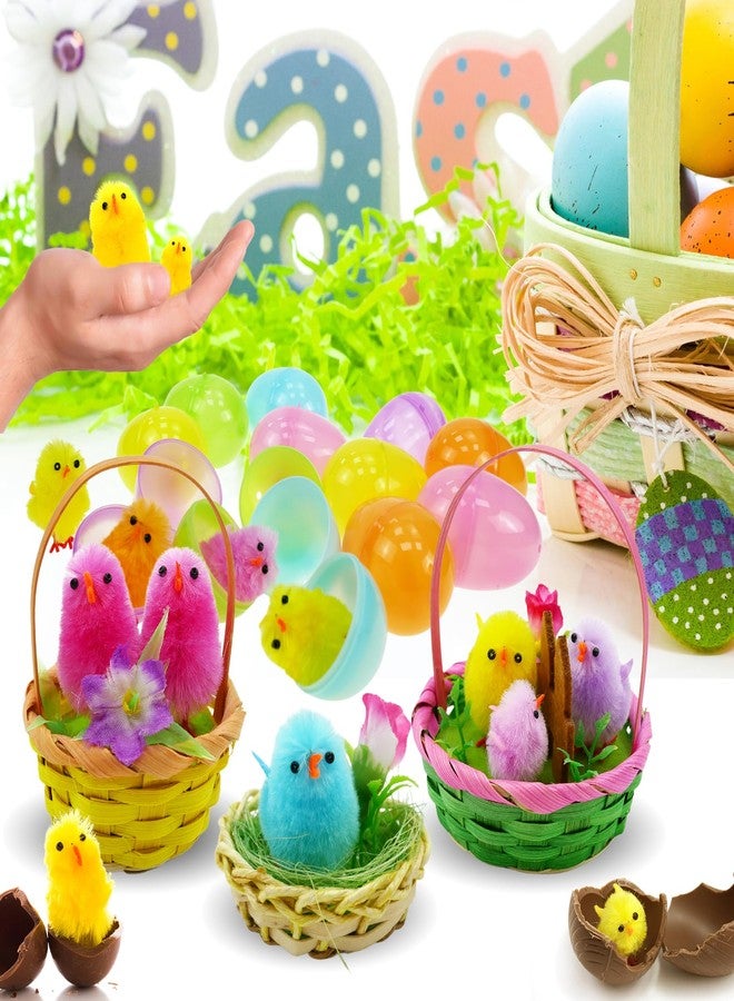 DearSun Yellow Colors Easter Chicks Pack - 18pcs, 1.10" H Mini Fluffy Chenille Chicks for Party Supplies Easter Egg and Cake Decoration - Image 5