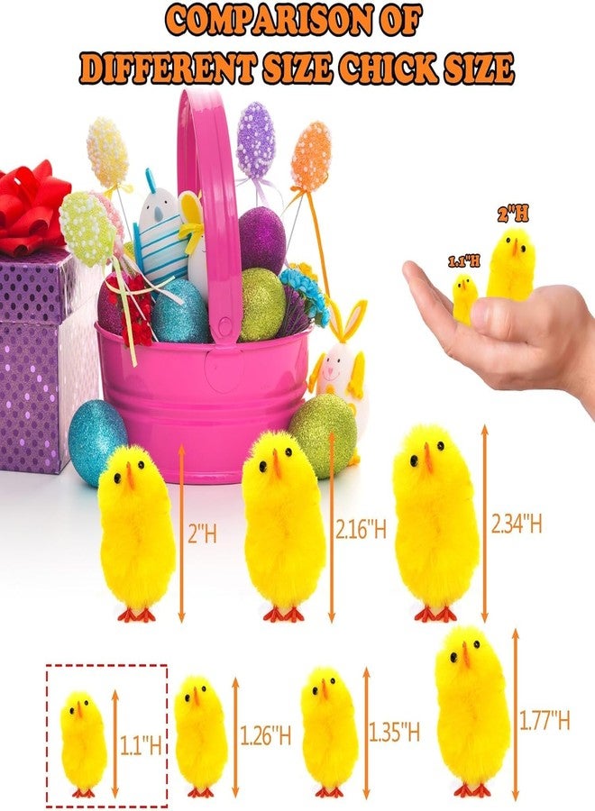 DearSun Yellow Colors Easter Chicks Pack - 18pcs, 1.10" H Mini Fluffy Chenille Chicks for Party Supplies Easter Egg and Cake Decoration - Image 3