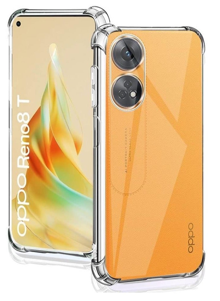 ten.tech Ten Tech Transparent  cover with anti-shock corners made of heat-resistant polyurethane for Oppo reno 8t 4G  – Transparent - Image 1