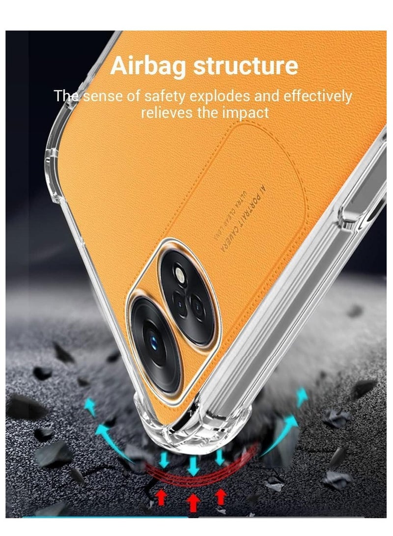 ten.tech Ten Tech Transparent  cover with anti-shock corners made of heat-resistant polyurethane for Oppo reno 8t 4G  – Transparent - Image 5