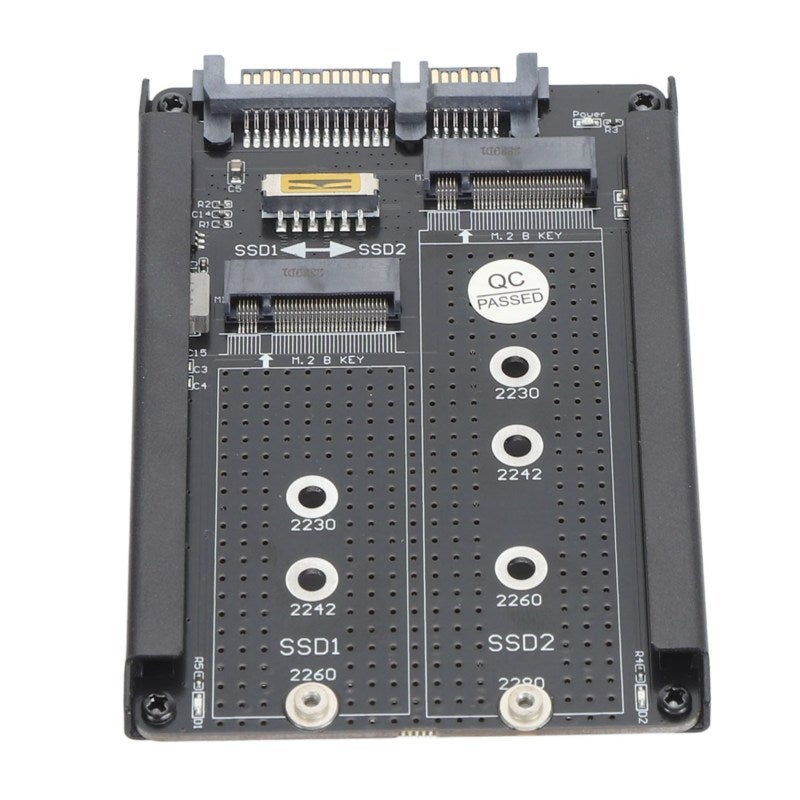 محول Dual NGFF B M Key M.2 SSD Card بسمك 7 ملم 2.5 بوصة SATA III مع إطار تثبيت - محول Dual M.2 SSD إلى 2.5 بوصة SATA بسرعة 6Gbps لتثبيت النظام - Image 4